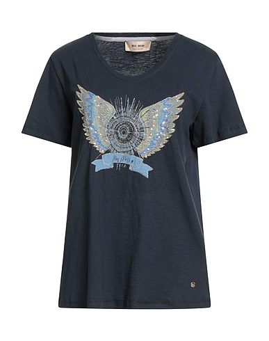 MOS MOSH T-shirt Navy blue 100% Cotton