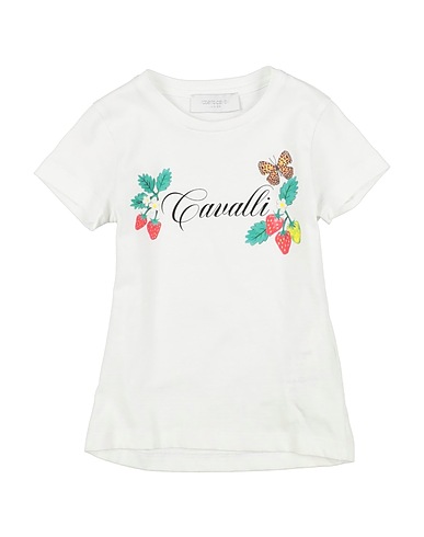 ROBERTO CAVALLI T-shirt JUNIOR Bianco 100% Cotone, Elastan