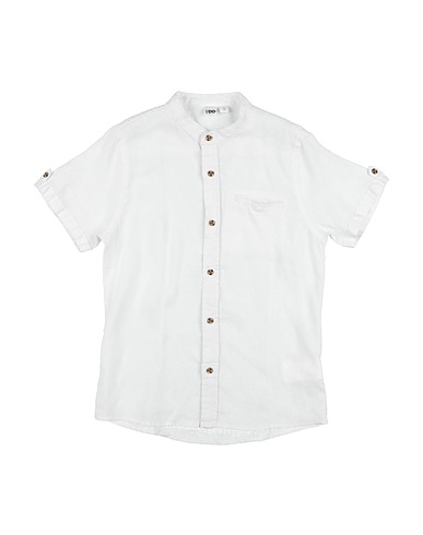 iDO Solid colour shirt White 100% Linen