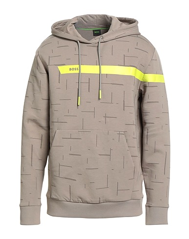 BOSS Hooded track jacket  Taupe 95% Cotton, 5% Elastane