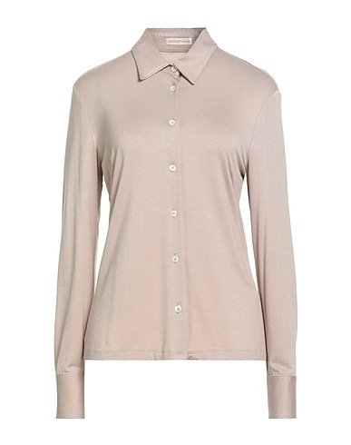 CAMICETTASNOB Solid colour shirts & blouses Beige 95% Viscose, 5% Elastane