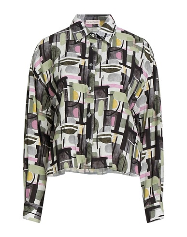 CAMICETTASNOB Patterned shirts & blouses Military green 59% Viscose, 33% Silk, 8% Elastane