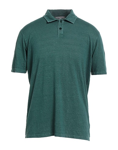 DANIELE FIESOLI Polo shirt LAB Deep teal 92% Linen, 8% Elastane
