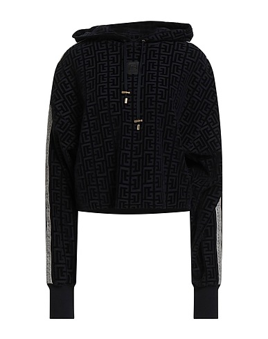 BALMAIN Hooded sweatshirt Navy 90% Cotton, 10% Polyamide