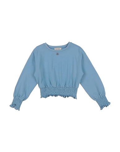 TWINSET Sweatshirt Light blue 95% Cotton, 5% Elastane, Polyester