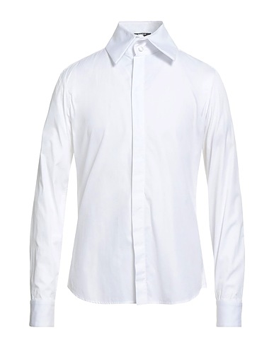 BALMAIN Solid colour shirt White 100% Cotton