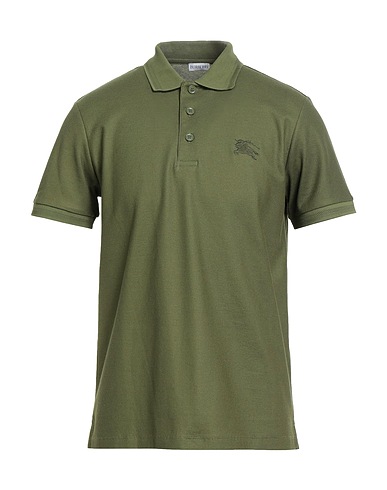 BURBERRY Polo Verde militare 100% Cotone