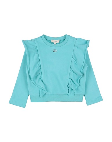 TWINSET Sweatshirt Turquoise 95% Cotton, 5% Polyester