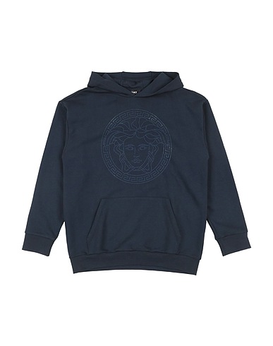 VERSACE YOUNG Sweatshirt Navy 100% Cotton, Aluminum, Elastane