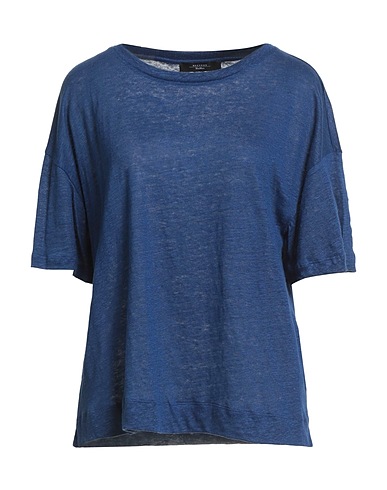 WEEKEND MAX MARA Basic T-Shirt Navy blue 100% Linen