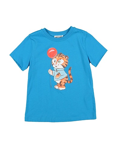 MOSCHINO KID T-shirt AZZURRO 100% Cotton