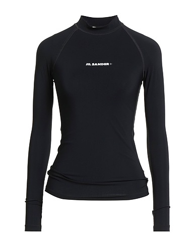 JIL SANDER+ T-shirt Black 71% Polyamide, 29% Elastane
