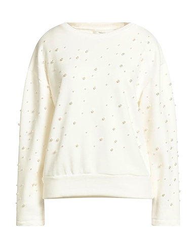 TWINSET Sweatshirt U&B White 50% Cotton, 50% Polyester, Elastane