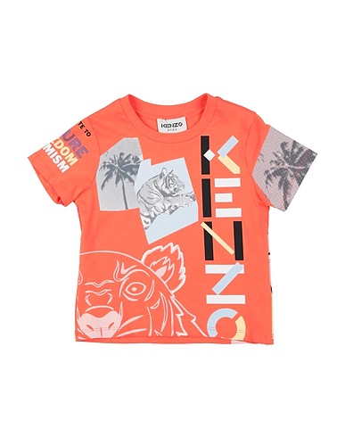 KENZO KIDS T-shirt Orange 100% Cotton, Organic cotton