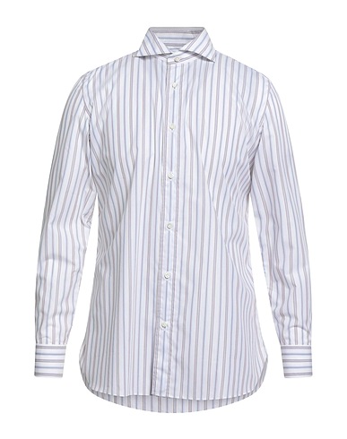 LUIGI BORRELLI NAPOLI Striped shirt White 100% Cotton
