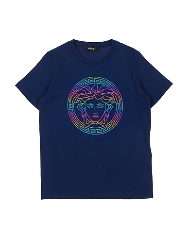 VERSACE YOUNG T-shirt BLU 100% Cotton
