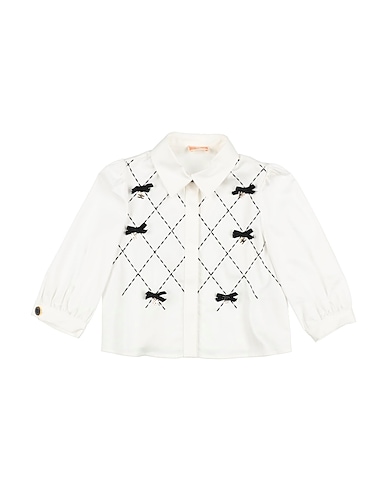 ELISABETTA FRANCHI Patterned shirts & blouses LA MIA BAMBINA White 98% Cotton, 2% Elastane