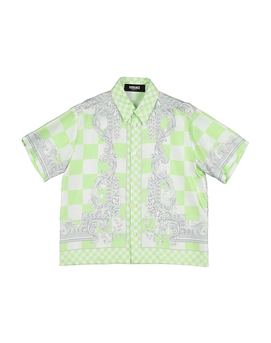 VERSACE YOUNG Patterned shirt VERDE CHIARO 100% Silk