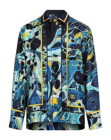 DOLCE&GABBANA Patterned shirt Blue 100% Silk