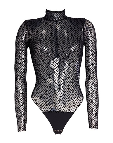 ELISABETTA FRANCHI TOPS & TEES Black 85% Polyamide, 15% Elastane