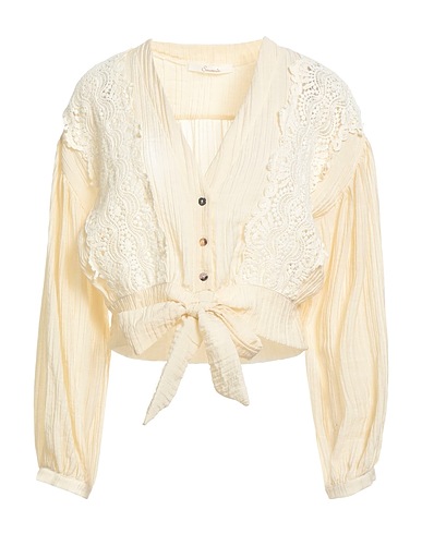 SOUVENIR Solid color shirts & blouses Cream 100% Cotton