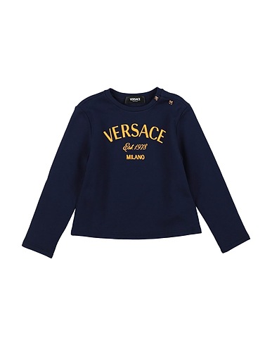 VERSACE YOUNG Sweatshirt Midnight blue 100% Cotton, Viscose, Polyester