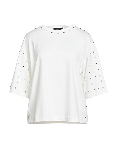 FABIANA FILIPPI T-shirt White 100% Cotton, Metal