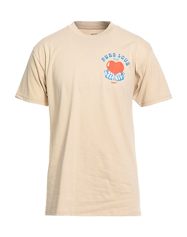 OBEY T-shirt Beige 100% Cotton