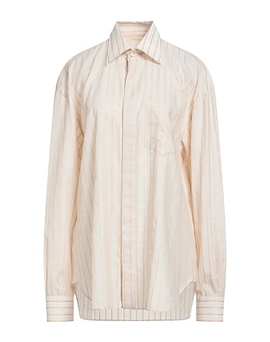 GIULIVA HERITAGE Gestreiftes Hemd Beige 76% Baumwolle, 24% Leinen