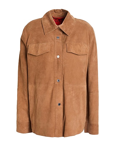 MAX&Co. Solid colour shirts & blouses STALLO
 Brown 100% Goat skin