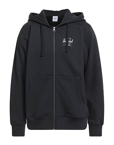 HERSCHEL SUPPLY CO. Hooded track jacket  Black 95% Cotton, 5% Elastane