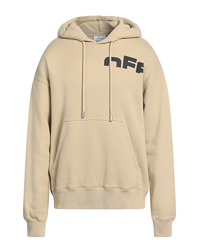 OFF-WHITE™ Hooded track jacket  Beige 100% Cotton, Elastane