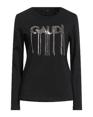 GAUDÌ T-shirt JEANS Black 90% Cotton, 10% Elastane