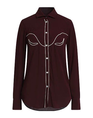 DEUXIEME Solid color shirts & blouses Burgundy 100% Viscose