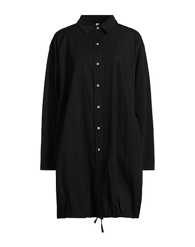 KNIT KNIT Solid colour shirts & blouses Black 98% Cotton, 2% Elastane