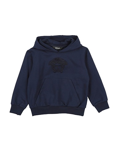 VERSACE YOUNG Sweatshirt Midnight blue 94% Cotton, 6% Elastane