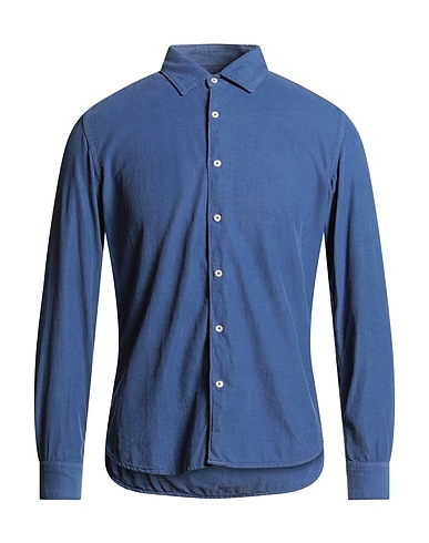 ALTEA Solid colour shirt BLU 100% Cotton
