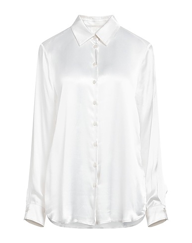 MARELLA Solid colour shirts & blouses MONOCHROME White 75% Acetate, 25% Silk