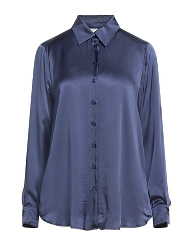 MARELLA Solid colour shirts & blouses MONOCHROME Navy blue 75% Acetate, 25% Silk