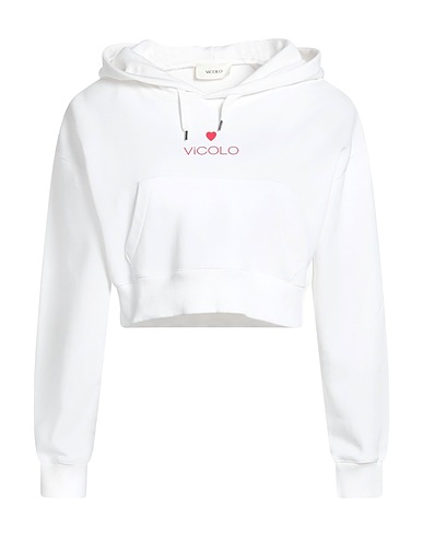 VICOLO Hoodie Weiß 95% Baumwolle, 5% Elastan