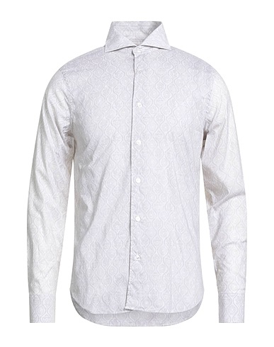 FEDELI Camicia fantasia Grigio chiaro 95% Cotone, 5% Elastan