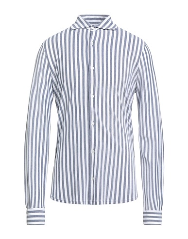 FEDELI Striped shirt Navy blue 100% Cotton