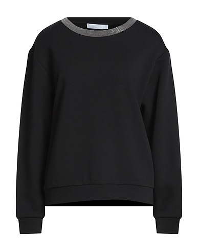 FABIANA FILIPPI Sweatshirt Black 100% Cotton, Ecobrass