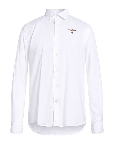 AERONAUTICA MILITARE Solid colour shirt White 100% Cotton
