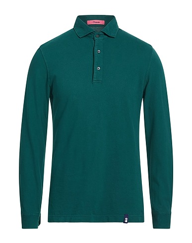 DRUMOHR Polo shirt Dark green 100% Cotton