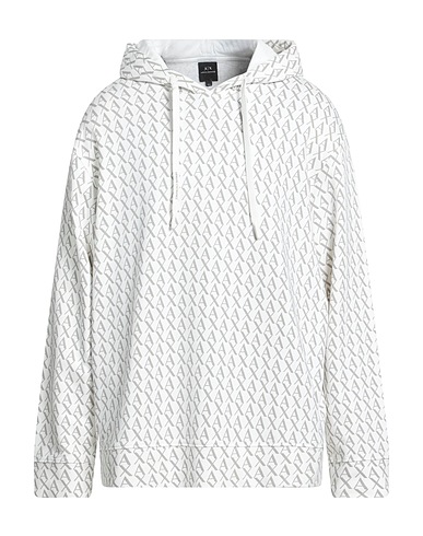 ARMANI EXCHANGE Hooded track jacket  White 100% Cotton, Elastane