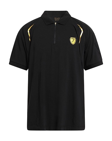EA7 Polo shirt Black 57% Cotton, 38% Polyester, 5% Elastane