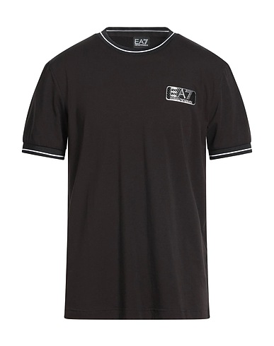 EA7 T-shirt Black 95% Cotton, 5% Elastane