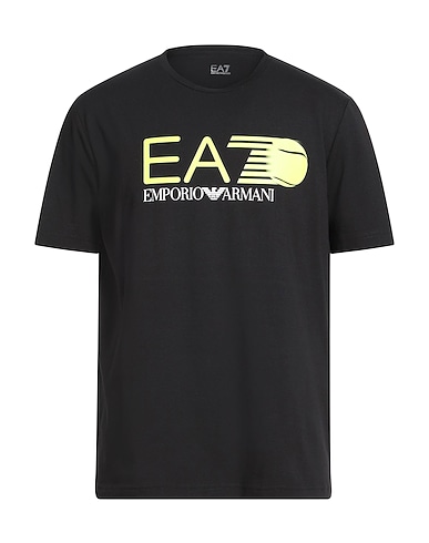 EA7 T-shirt Black 95% Cotton, 5% Elastane