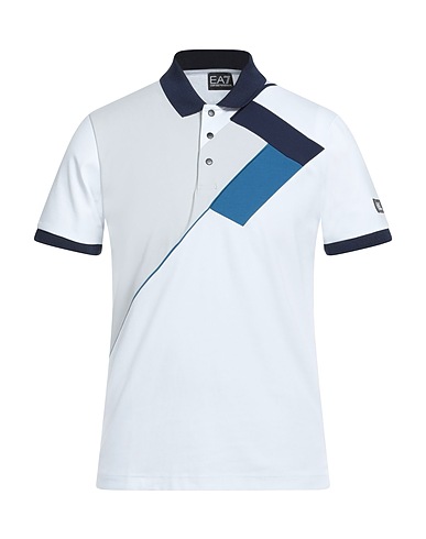 EA7 Polo shirt White 55% Viscose, 40% Polyamide, 5% Elastane, Polyester